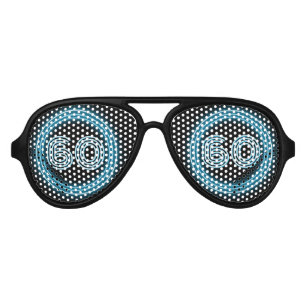 Lunettes De Fête Aviateur Retro 60e / coutume d'âge bleu hippodrome