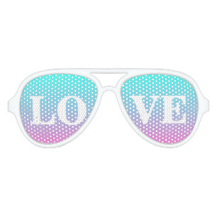 Lunettes De Fête Aviateur rose chaud Fuschia turquoise ombre mariage faveur