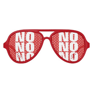 Lunettes De Fête Aviateur Rouge Vote NO aux couleurs du parti Anti-vote