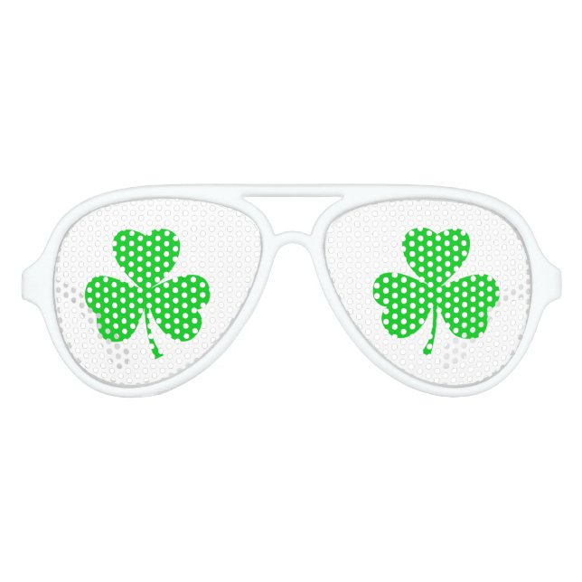 Lunettes De Fête Aviateur Shamrock Jour de la Saint Patrick (Devant)