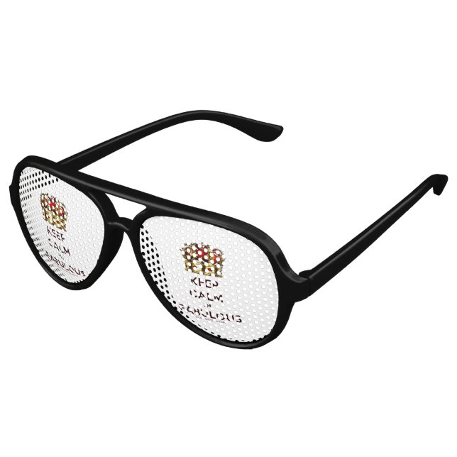 Lunettes De Fête Aviateur SlipperyJoe's garder calme fabuleux couronne spect (Angle)