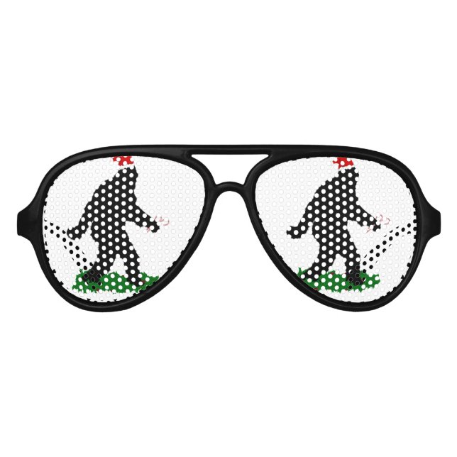 Lunettes De Fête Aviateur Squatch de Noël - Squatchin' avec Sucres de canne (Devant)