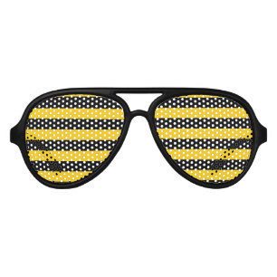 Lunettes De Fête Aviateur Sunglasess drôles mignons avec le motif d'abeille