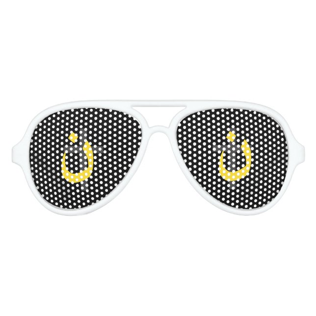 Lunettes De Fête Aviateur Symbole chrétien Nazaréen Solidarité Croix Jaune (Devant)