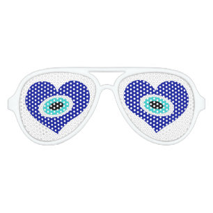 Lunettes De Fête Aviateur Symbole des yeux du mal du coeur