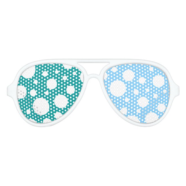 Lunettes De Fête Aviateur Taches turquoises/bleues (Devant)