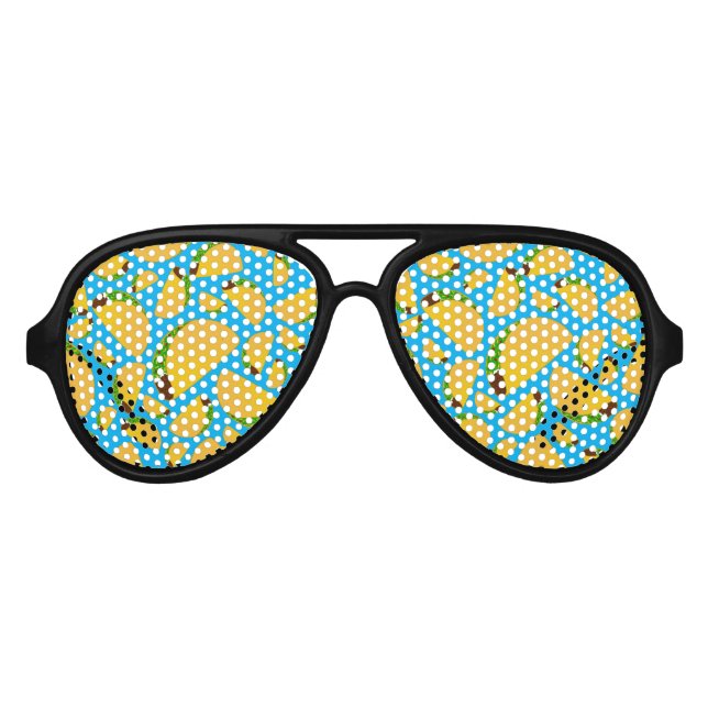 Lunettes De Fête Aviateur tacos bleu ciel (Devant)
