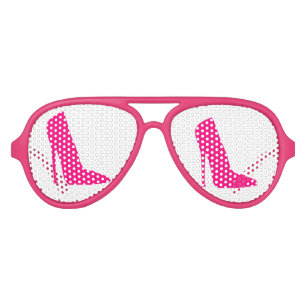 LUNETTES DE FÊTE AVIATEUR TALONS HAUTS ROSES
