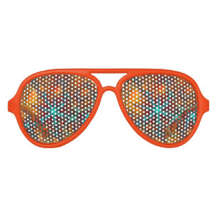 Lunettes De Fête Aviateur Techno Psychedelic Fractal