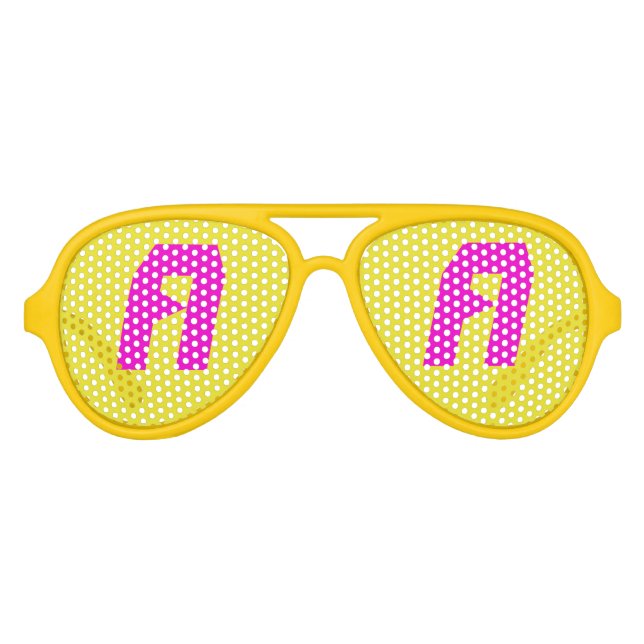 Lunettes De Fête Aviateur Teintes rose jaune Avion, verre blanc (Devant)