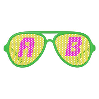 Lunettes De Fête Aviateur Teintes rose jaune Avion, Verte Sunglass