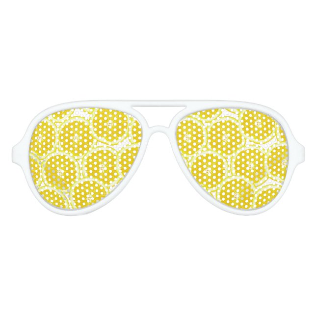 Lunettes De Fête Aviateur Tranches de citron d'été (Devant)