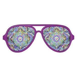 Lunettes De Fête Aviateur Univers Mandala Couleurs Psychédéliques