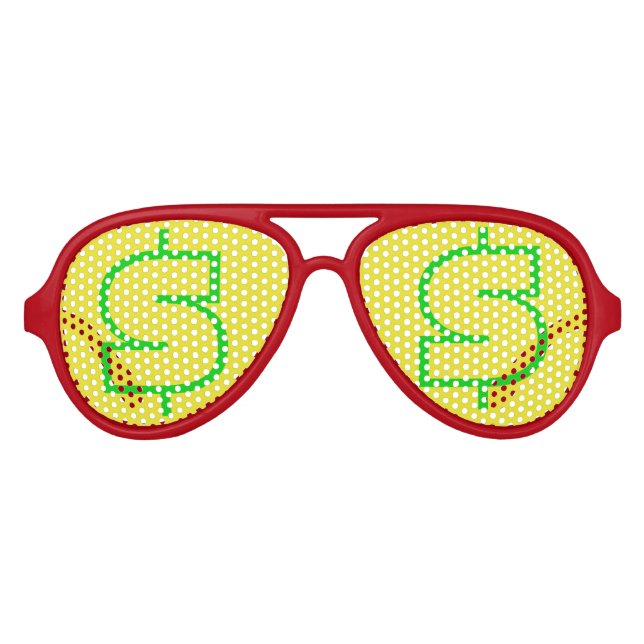 Lunettes De Fête Aviateur $ Vert Jaune Aviateur Tons, Rouge Tirage (Devant)