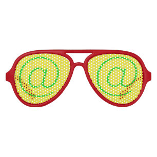 Lunettes De Fête Aviateur @ Vert Jaune Aviator Jaune Têtes, Rouge Sunglass
