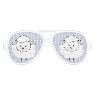 Lunettes De Fête Aviateur Visage Wooly mignon d'agneau