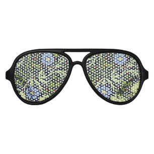 Lunettes De Fête Aviateur William Morris Fleur d'antiquité aux algues marine