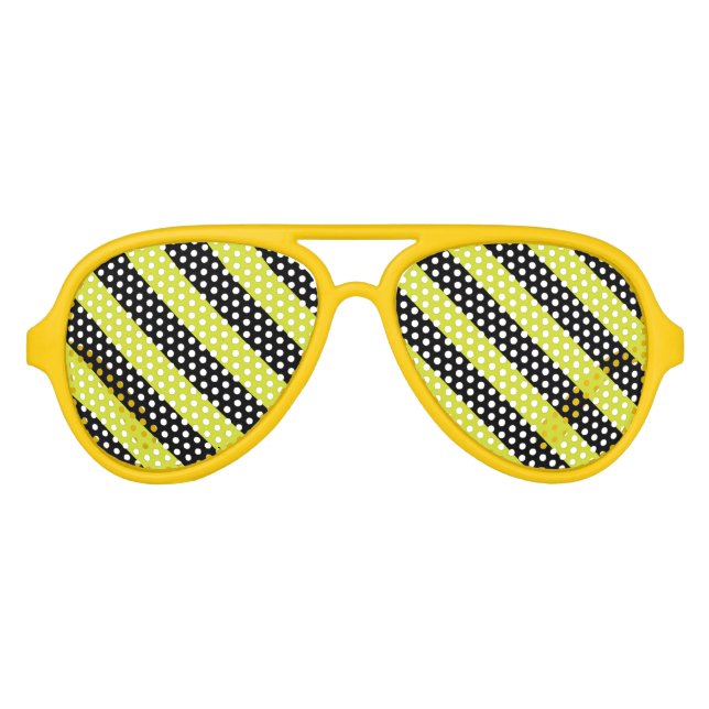 Lunettes De Fête Aviateur Yellow Bee Stripe Coussins Personnalisés (Devant)