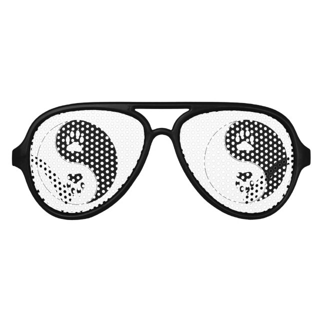 Lunettes De Fête Aviateur Ying Yang Empreinte de patte (Devant)