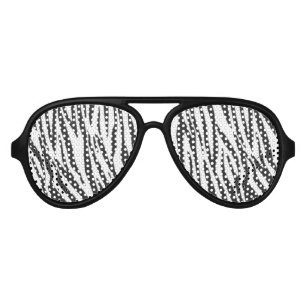 Lunettes De Fête Aviateur Zebra Poster de animal Party Shades