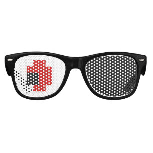 Lunettes De Fête Enfant 8 bits Éffrayant Oeil rouge