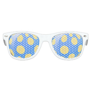 Lunettes De Fête Enfant Ballons Jaunes Sur Arrière - plan Bleu