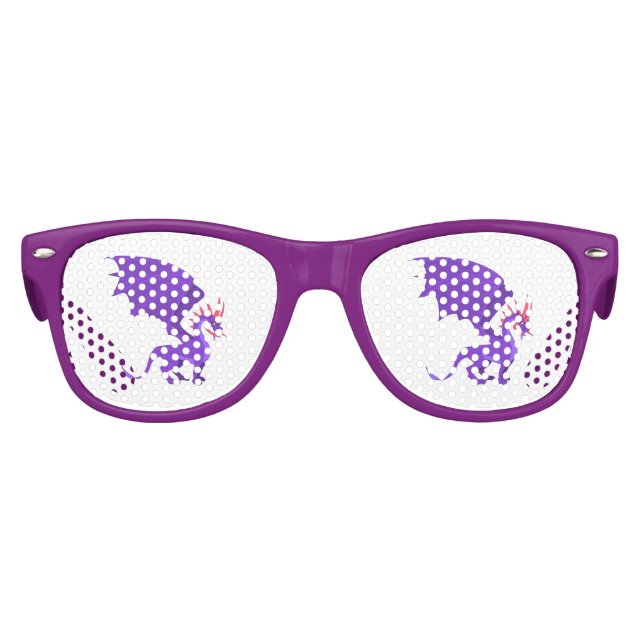 Lunettes De Fête Enfant Caricature de dragon violet (Devant)