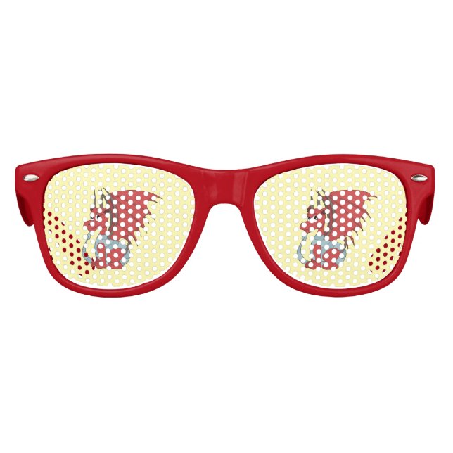 Lunettes De Fête Enfant Caricature Dragon Rouge (Devant)