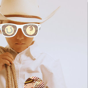 Lunettes De Fête Enfant Cheval de cow-boy à pois à thème occidental