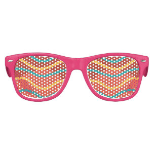 Lunettes De Fête Enfant Cool Grandes Colorées Lignes Courbées Retro Sungla