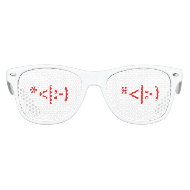 Lunettes De Fête Enfant Elfe de Noël Emoticon Xmas ASCII Texte Art (Devant)