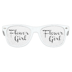 Lunettes De Fête Enfant Fleur Retro Script noir sur blanc
