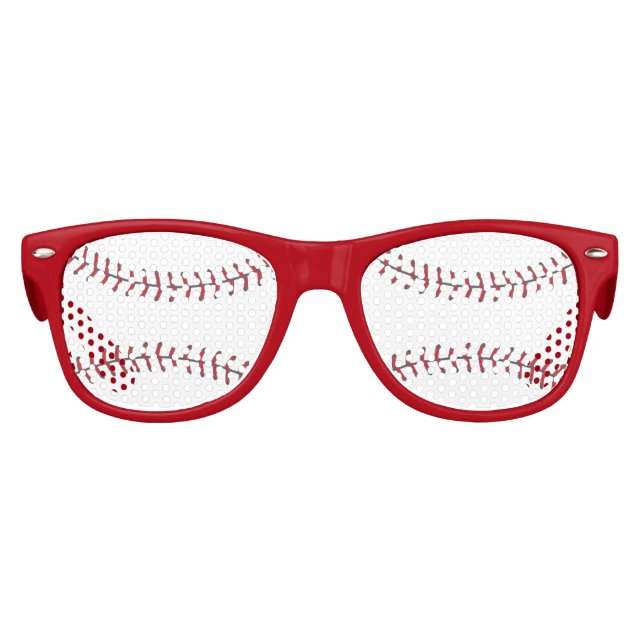 Lunettes De Fête Enfant Joueur de baseball cool Rouge Blanc (Devant)