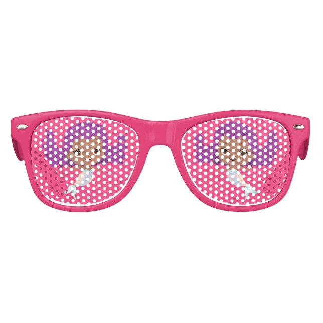 Lunettes De Fête Enfant Mignonne de sirène à peau Brown (Devant)