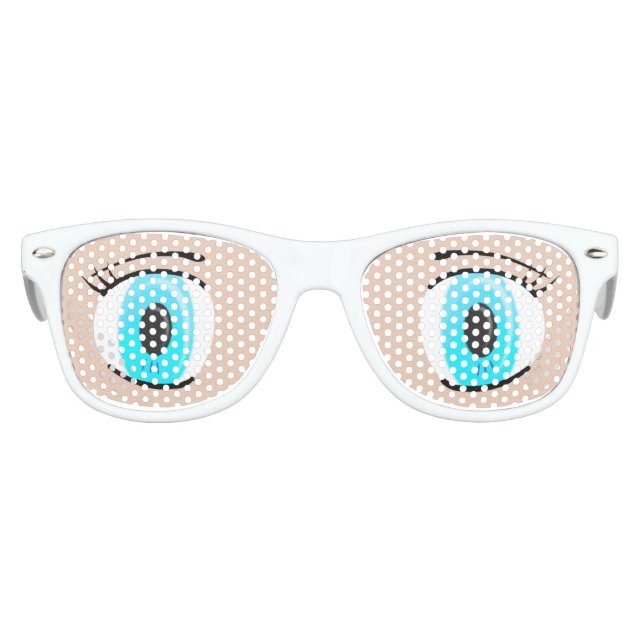 LUNETTES DE FÊTE ENFANT OYEUX ÉMOTIVÉS, YEUX BLEUS, GROS YEUX (Devant)