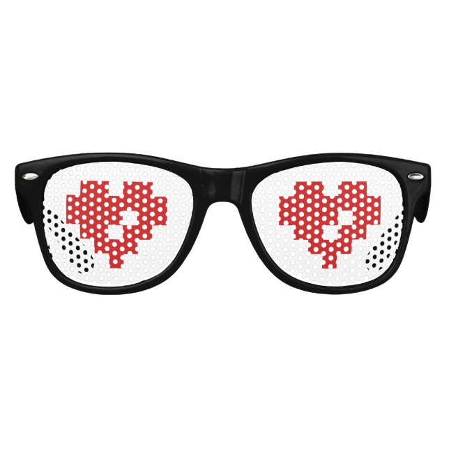 Lunettes De Fête Enfant Pixel Coeur 8 bits Amour (Devant)