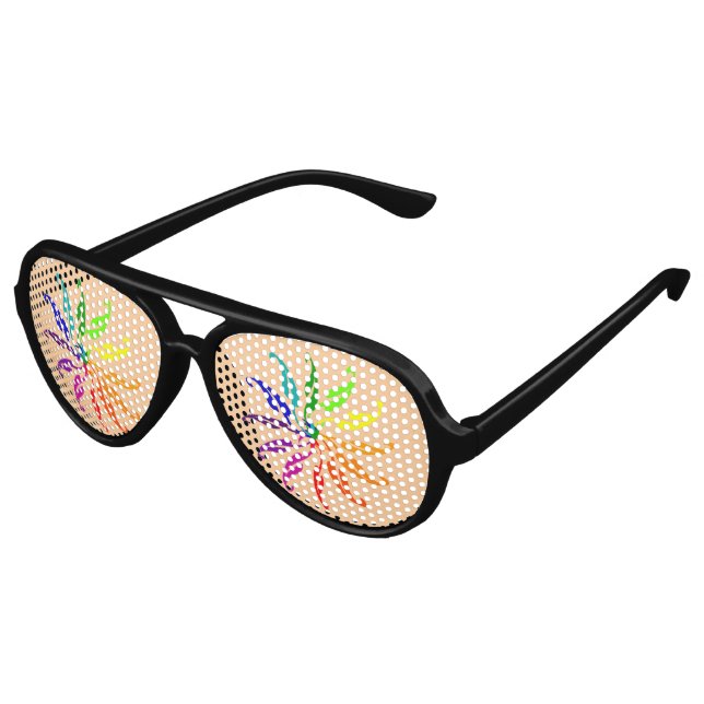 Lunettes de fête - Feuilles de roue couleur (Angle)