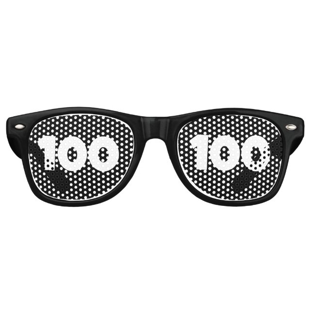 LUNETTES DE FÊTE RETRO 100E FÊTE D'ANNIVERSAIRE (Devant)
