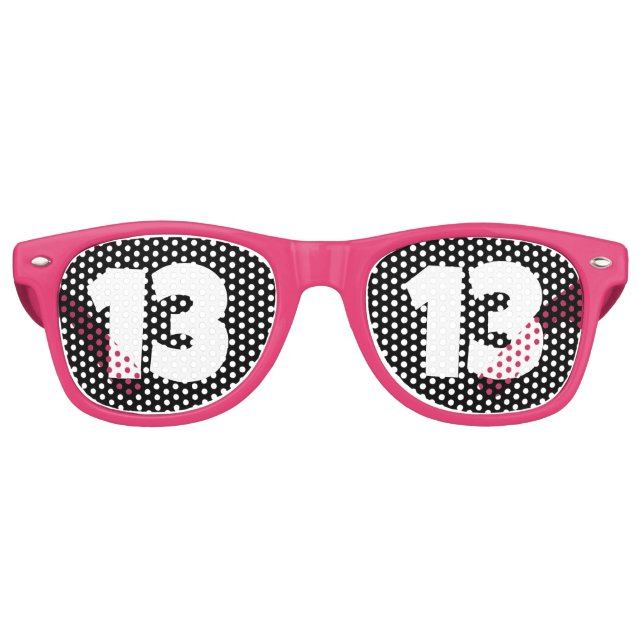 LUNETTES DE FÊTE RETRO 13E ANNIVERSAIRE 13 FÊTES SOLEIL TOMBES (Devant)