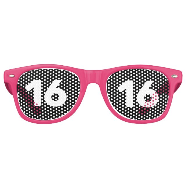 LUNETTES DE FÊTE RETRO 16E ANNIVERSAIRE 16 NOVELTY SOLEIL TONS (Devant)