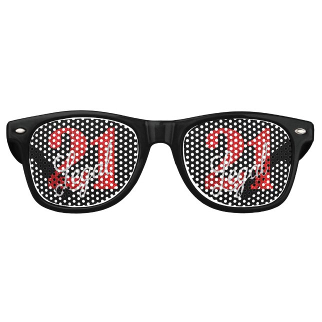 Lunettes De Fête Retro 21 et juridique | Parties scintillant Red Faux 21e (Devant)