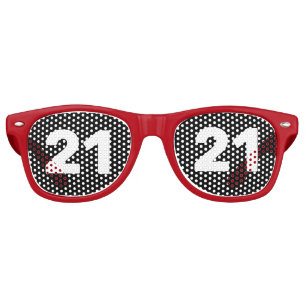 LUNETTES DE FÊTE RETRO 21E ANNIVERSAIRE 21 NOVELTY SOLEIL TONS