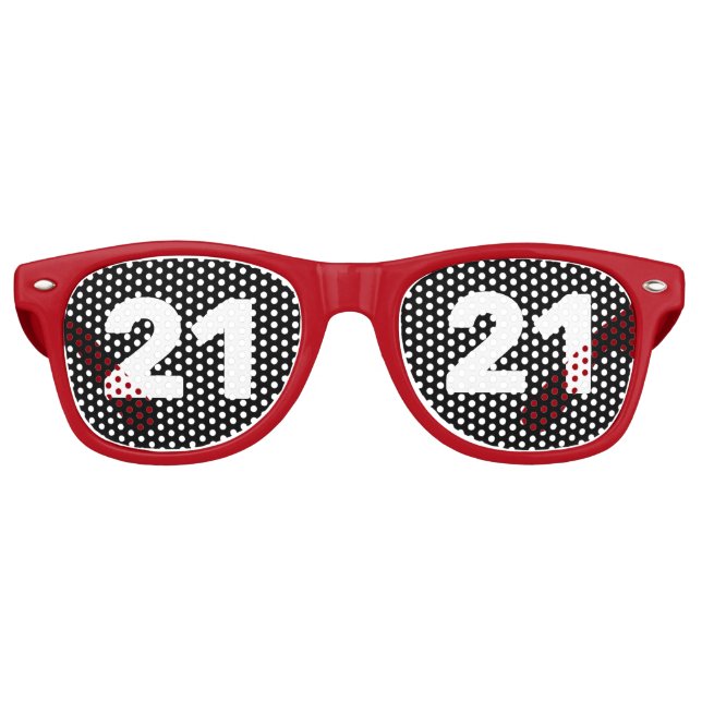 LUNETTES DE FÊTE RETRO 21E ANNIVERSAIRE 21 NOVELTY SOLEIL TONS (Devant)