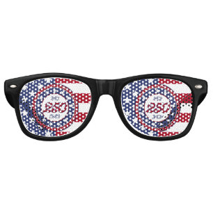 Lunettes De Fête Retro 250e anniversaire d'Amérique avec le drapeau des É