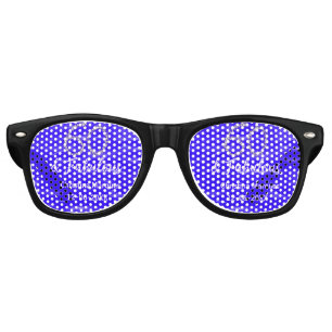 Lunettes De Fête Retro 60 & fabuleux anniversaire bleu argent ajouter nom