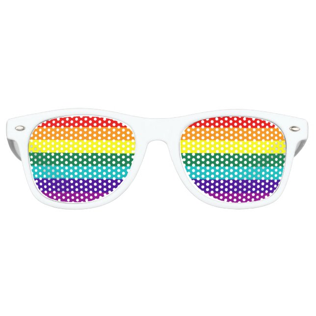 Lunettes De Fête Retro 7 bandes Rainbow Pride (Devant)