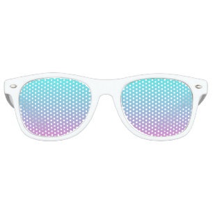 Lunettes De Fête Retro abstrait rose cinglé bleu turquoise ombre