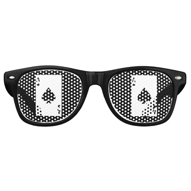 Lunettes De Fête Retro Ace De Pique Blackjack Poker Casino Vegas (Devant)
