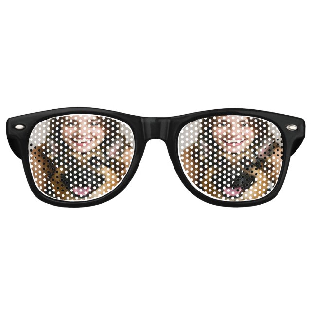 Lunettes De Fête Retro Add German Shepherd Photo Personalize (Devant)