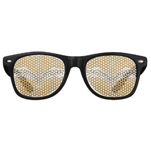 Lunettes De Fête Retro Ailes beige